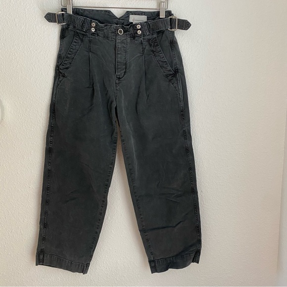 Anthropologie Pants - Anthropologie Canvas Paper Boy High Waist Pleated Cropped Gray Pants size 25